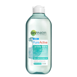 מי פנים מיסלרים פיור אקטיב Garnier Micellar Cleansing Water Pure Active לעור מעורב עד שמן ולעור רגיש