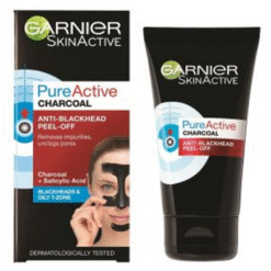 Charcoal Peel-Off מסכה מתקלפת לניקוי ראשים שחורים גרנייה