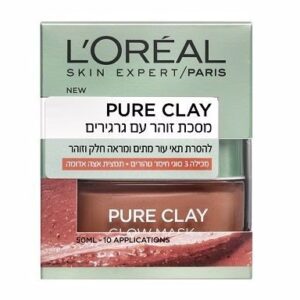 לוריאל מסיכת חימר זוהר עם גרגרים L'OREAL PURE CLAY