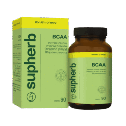BCAA בתוספת ויטמין B6 מכיל 90 כמוסות חומצות אמיניות מסועפות שרשרת בצורתן החופשית
