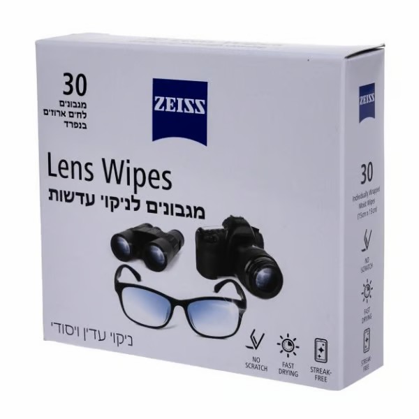 מגבונים לניקוי עדשות משקפיים, מסכים, וסמארטפונים